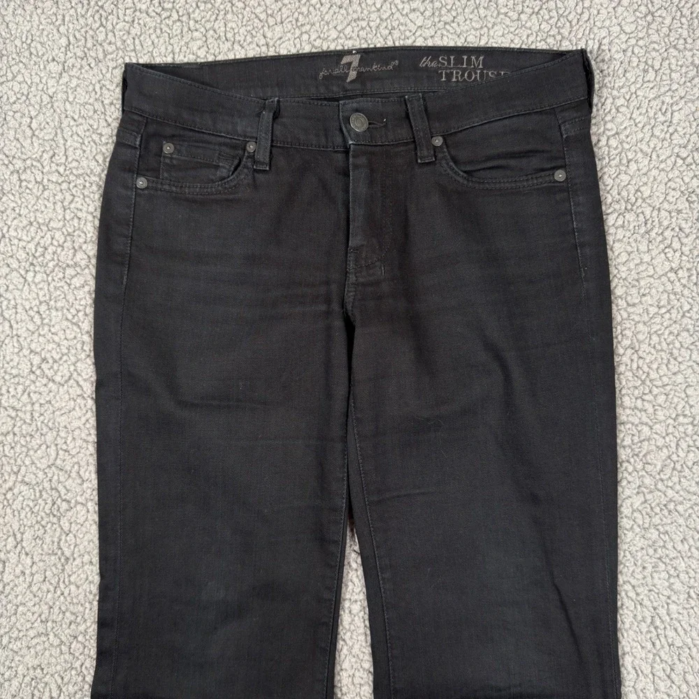 7 For All Mankind Jeans Womens Size 27 The Slim Trouser Black Flare Leg Pants